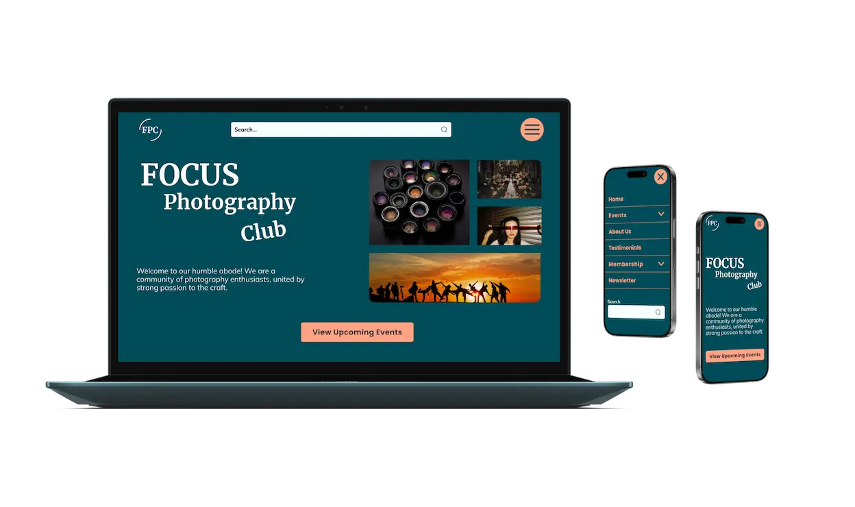 focus website in phone and laptop mockups